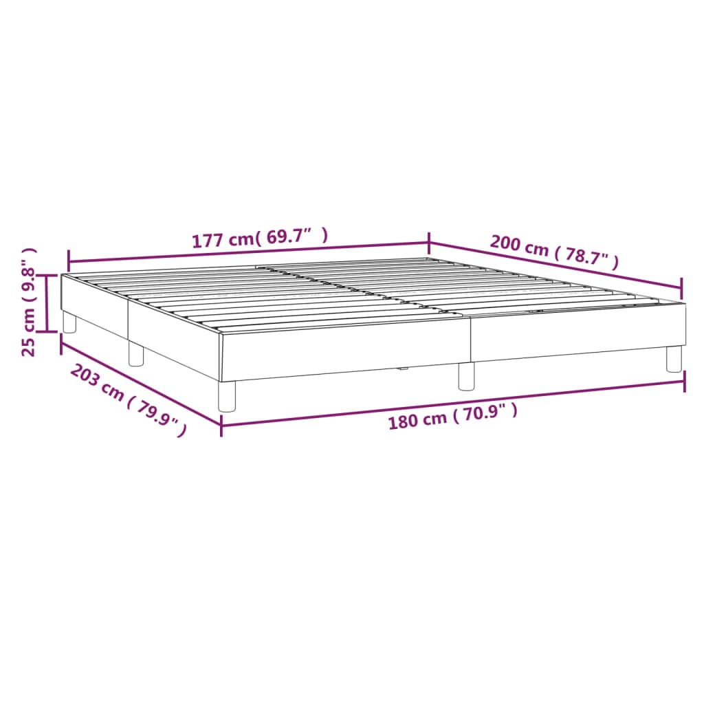 Boxspring sengeramme 180x200 cm stof mørkebrun