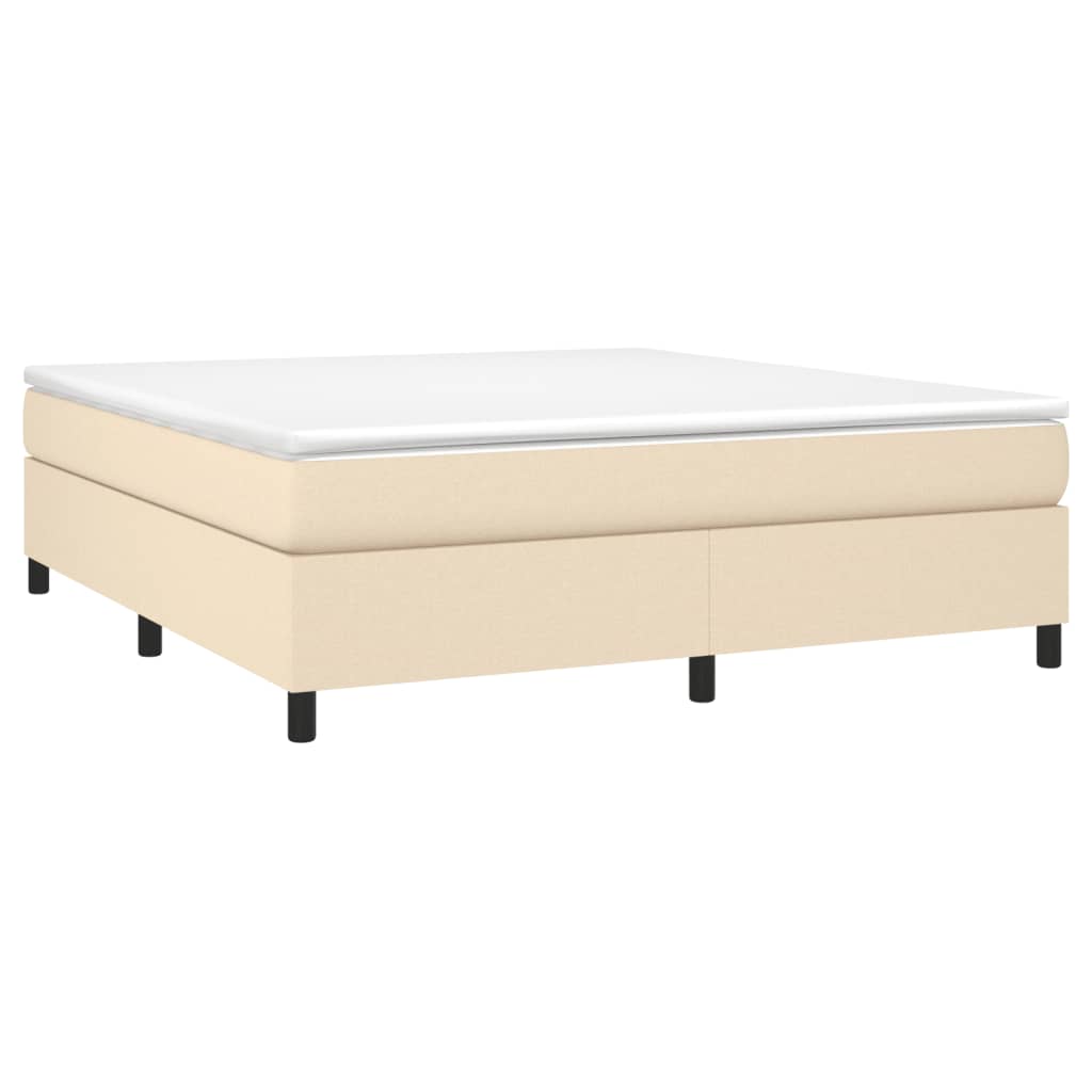 Boxspring sengeramme 180x200 cm stof cremefarvet
