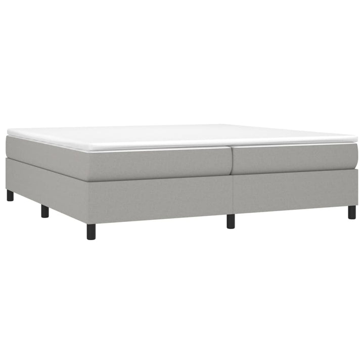 Boxspring sengeramme 200x200 cm stof lysegrå