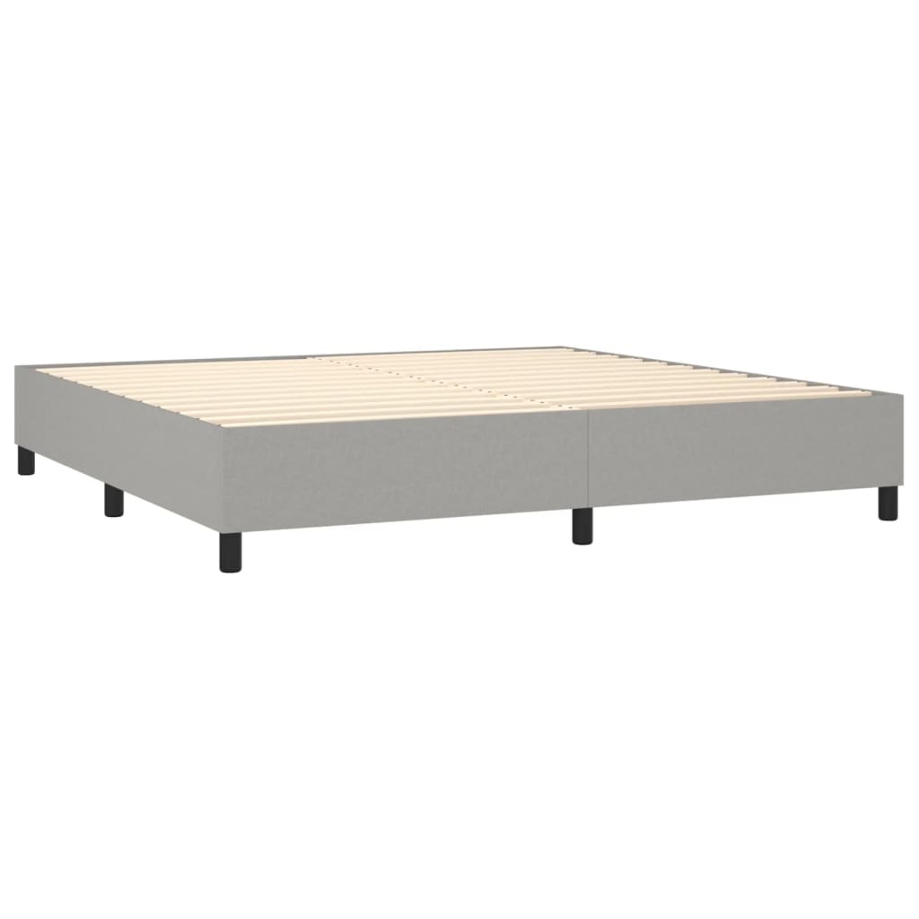 Boxspring sengeramme 200x200 cm stof lysegrå