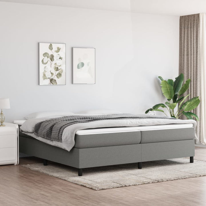Boxspring sengeramme 200x200 cm stof mørkegrå