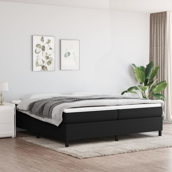 Boxspring sengeramme 200x200 cm stof sort