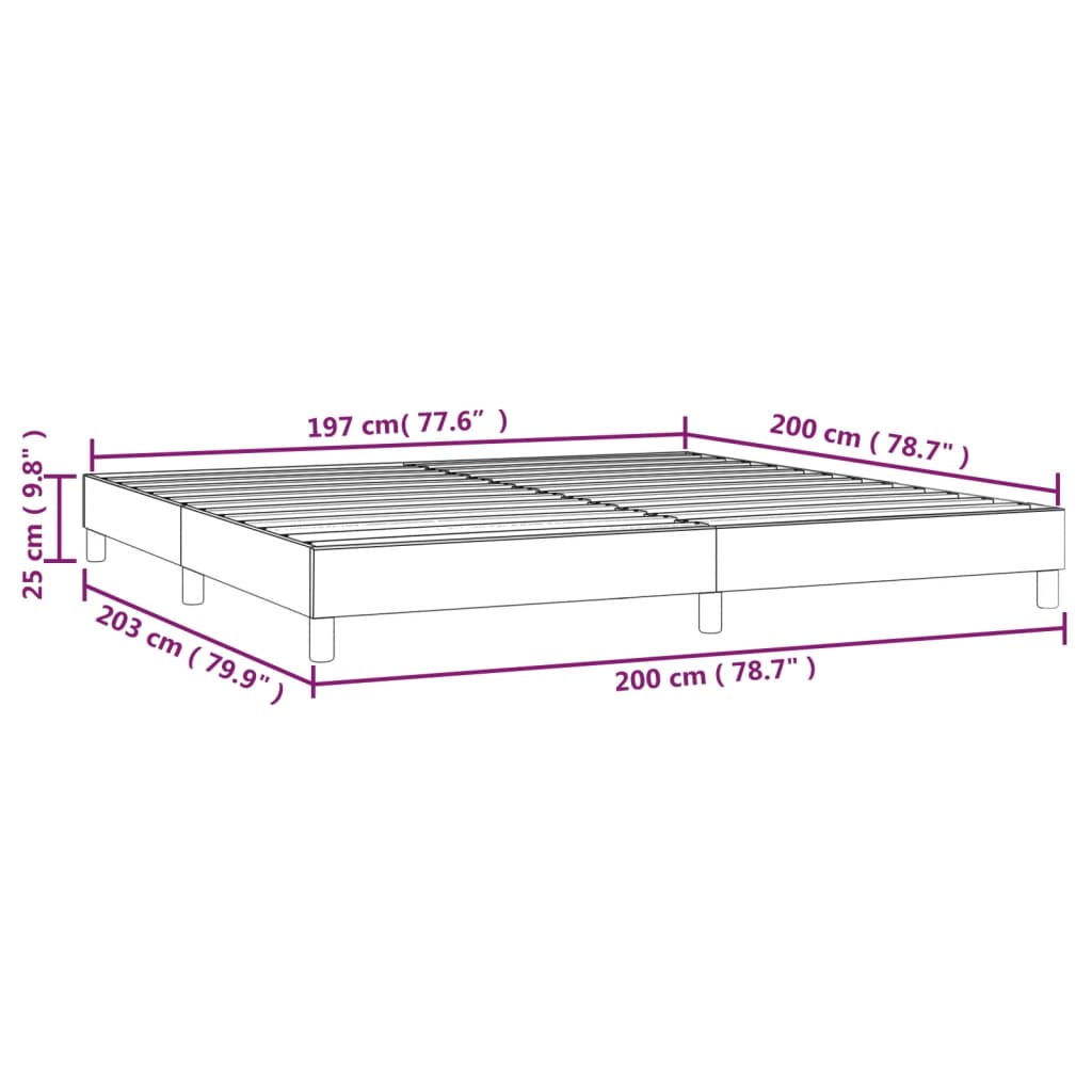 Boxspring sengeramme 200x200 cm stof gråbrun