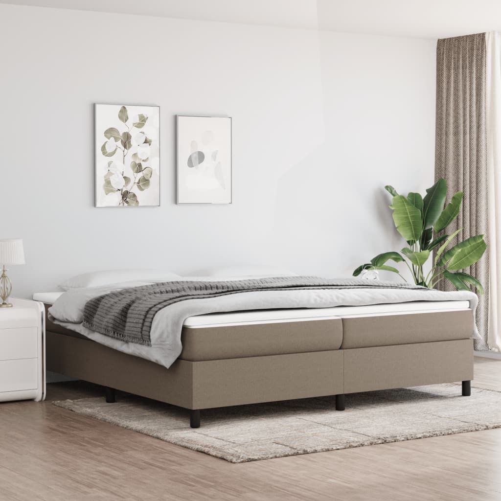 Boxspring sengeramme 200x200 cm stof gråbrun