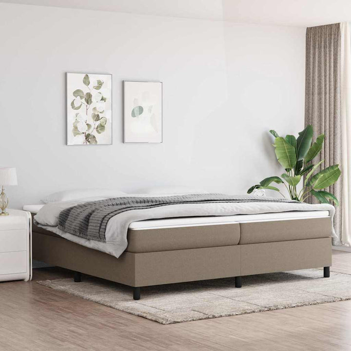 Boxspring sengeramme 200x200 cm stof gråbrun
