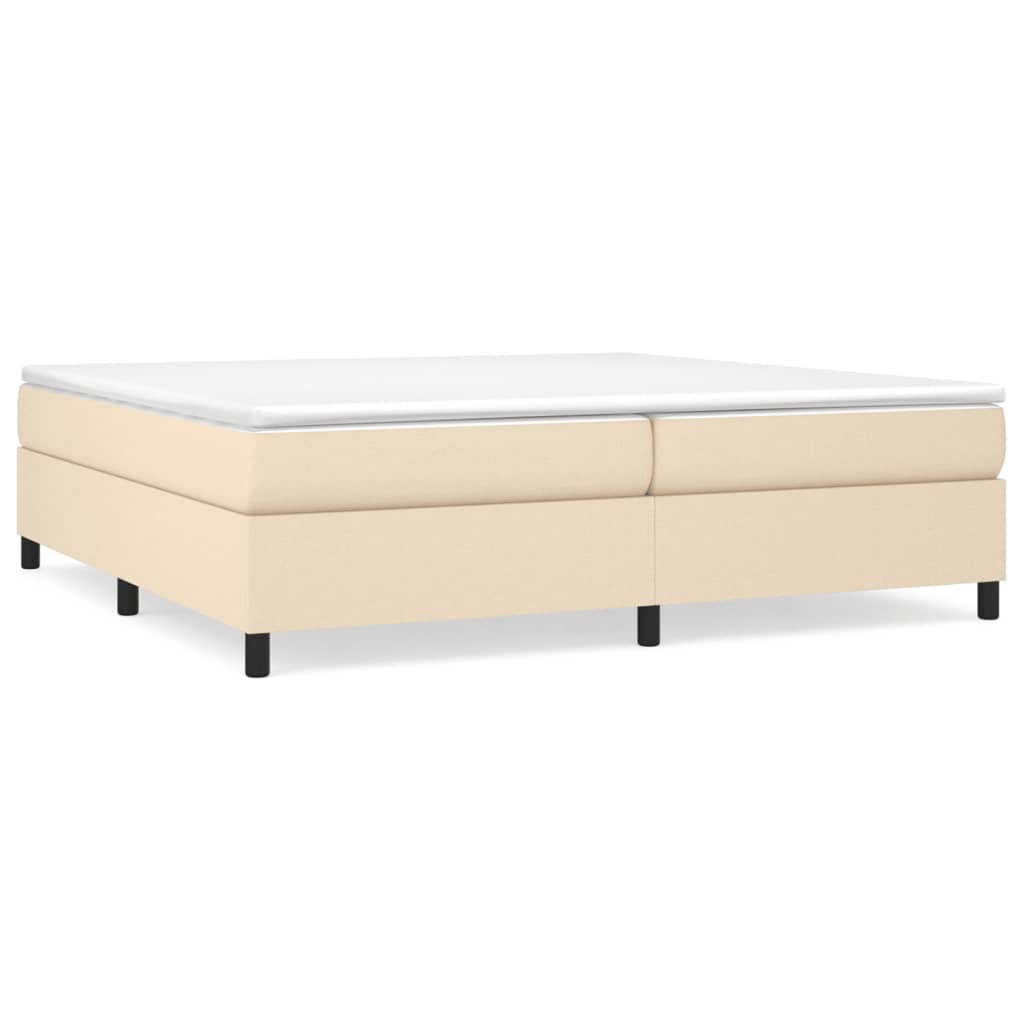 Boxspring sengeramme 200x200 cm stof cremefarvet