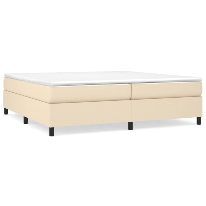 Boxspring sengeramme 200x200 cm stof cremefarvet