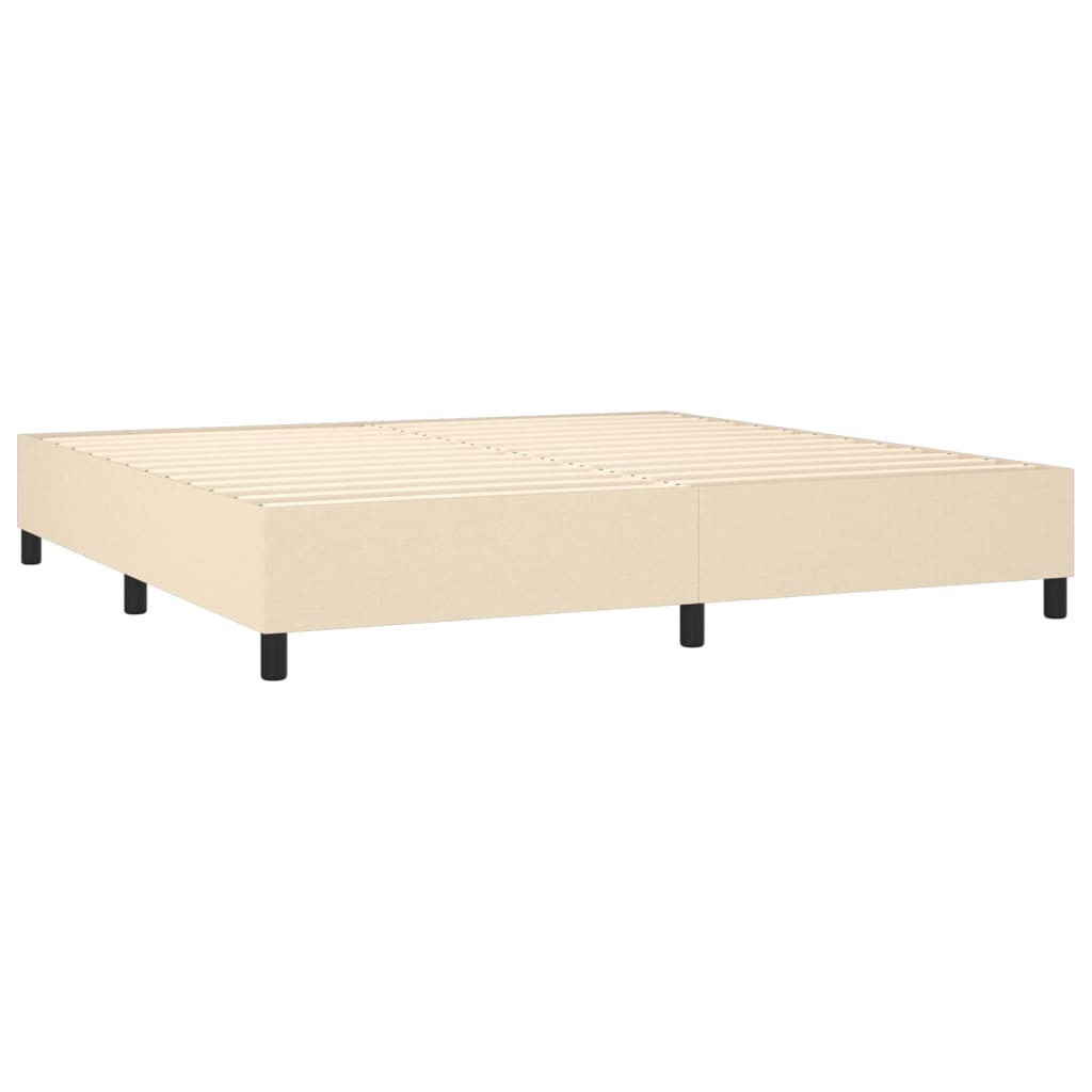 Boxspring sengeramme 200x200 cm stof cremefarvet