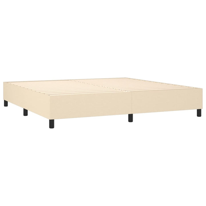 Boxspring sengeramme 200x200 cm stof cremefarvet