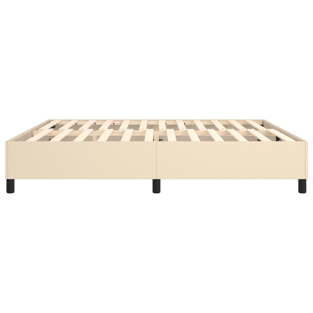 Boxspring sengeramme 200x200 cm stof cremefarvet
