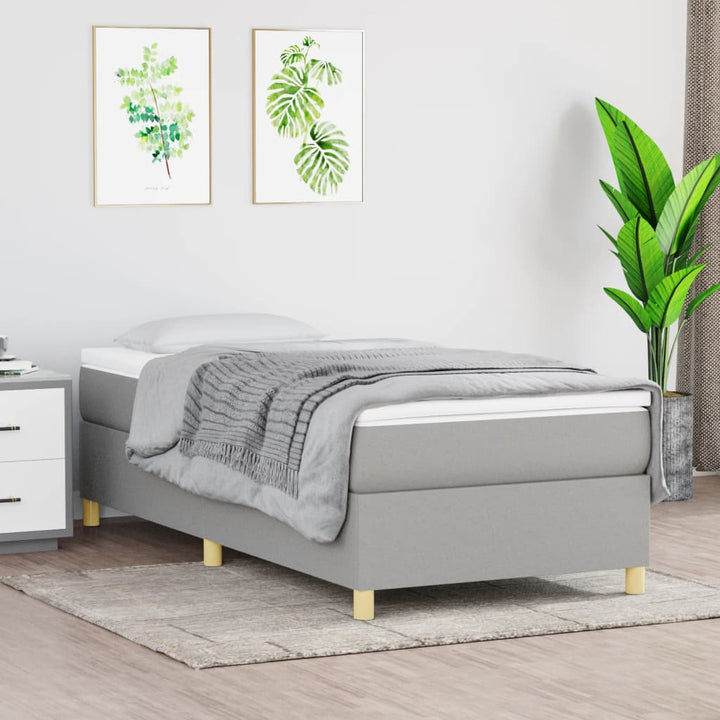 Boxspring sengeramme Lysegrå 80x200 cm Stof