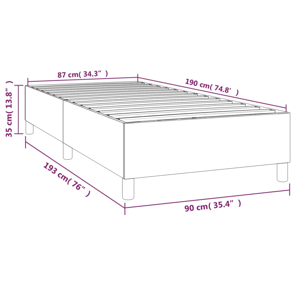 Boxspring sengeramme Lysegrå 90x190 cm Stof