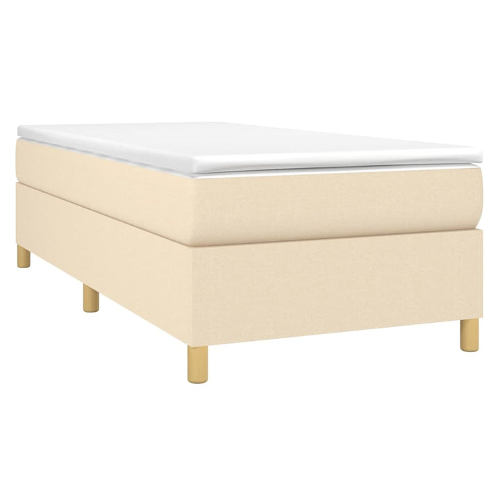Boxspring sengeramme 90x190 cm stof cremefarvet