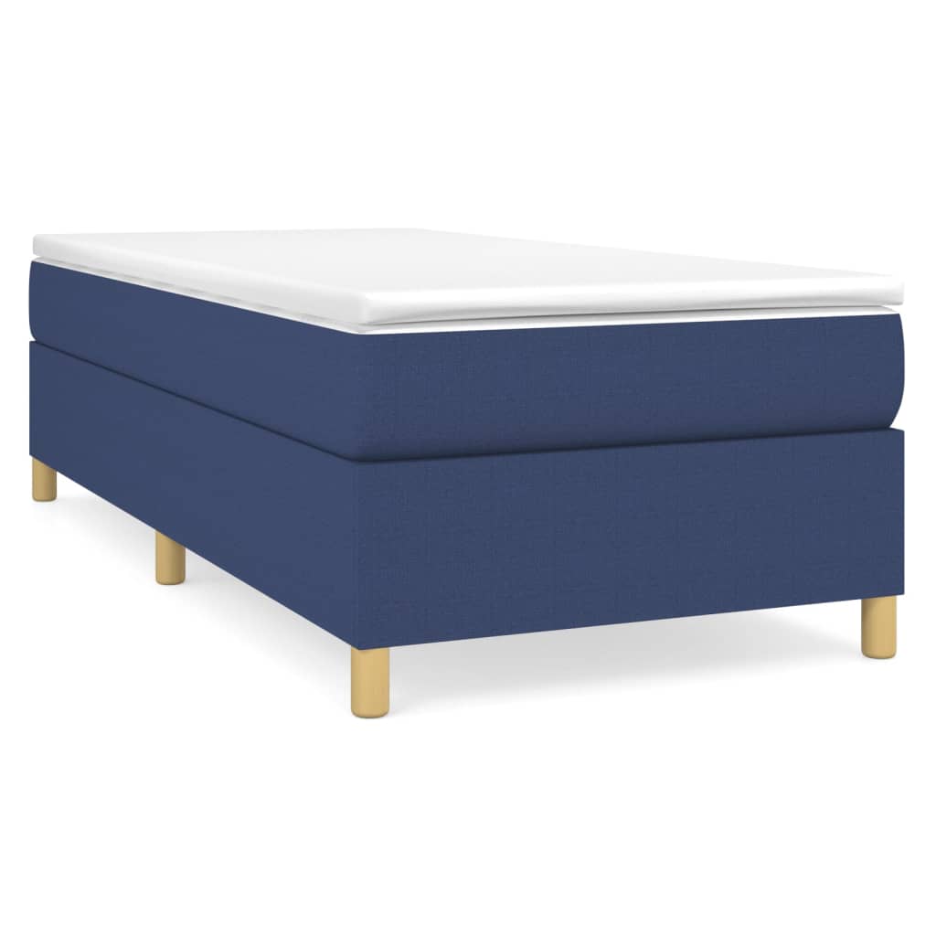 Boxspring sengeramme 90x190 cm stof blå