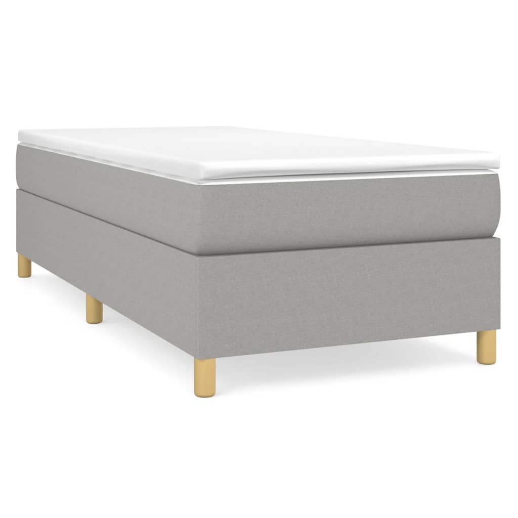 Boxspring sengeramme Lysegrå 100x200 cm Stof