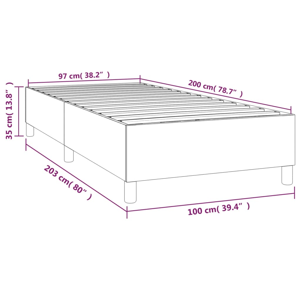 Boxspring sengeramme Lysegrå 100x200 cm Stof