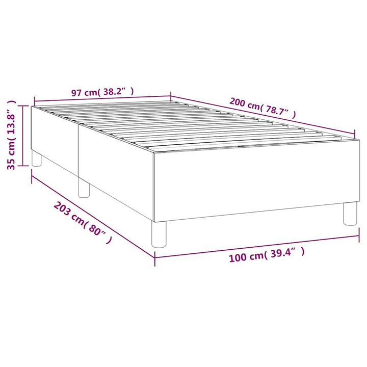 Boxspring sengeramme Sort 100x200 cm Stof