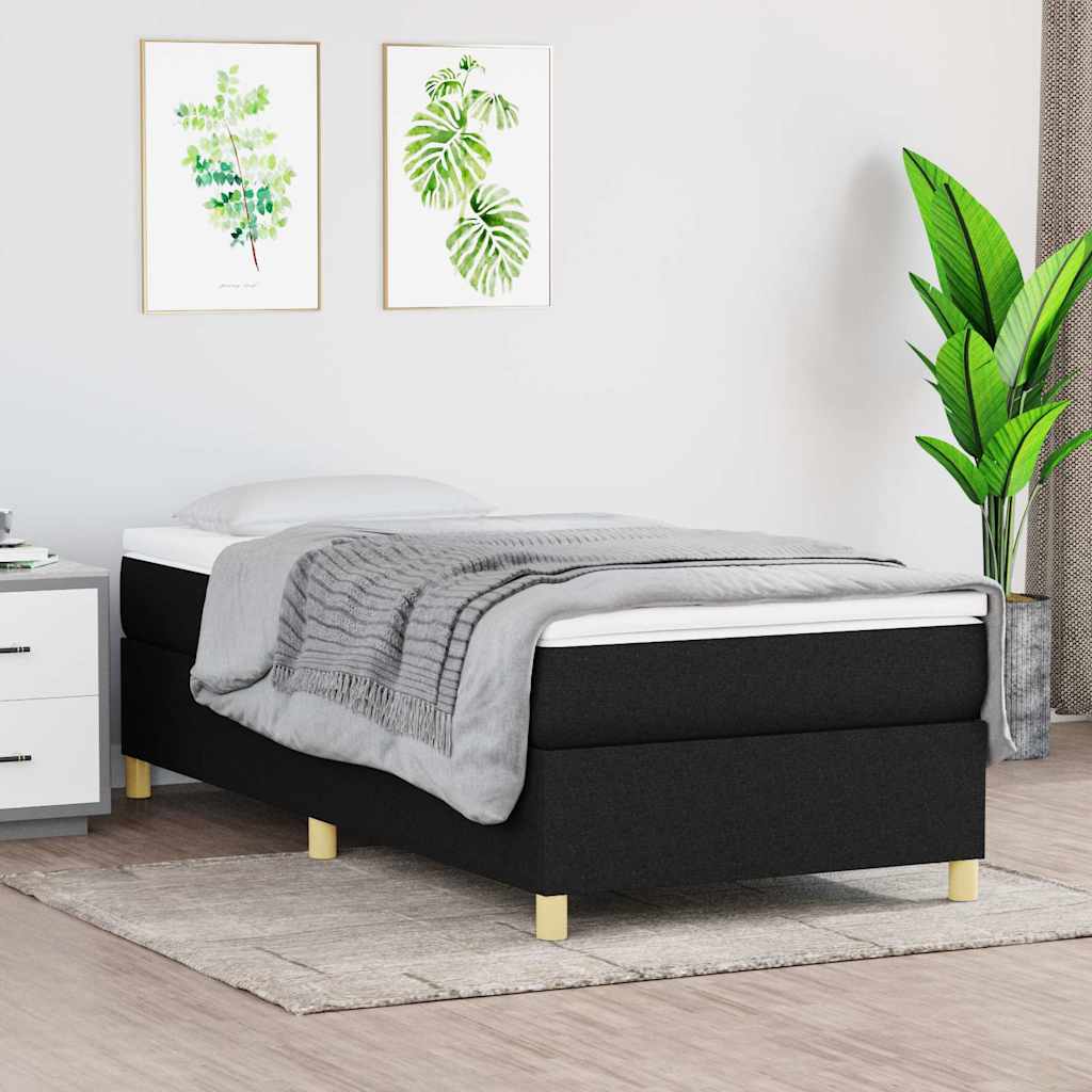Boxspring sengeramme Sort 100x200 cm Stof