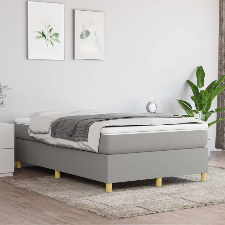 Boxspring sengeramme Lysegrå 120x200 cm Stof