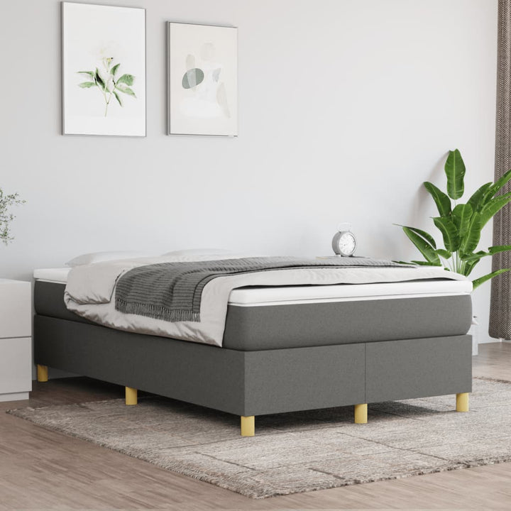 Boxspring sengeramme Mørkegrå 120x200 cm Stof