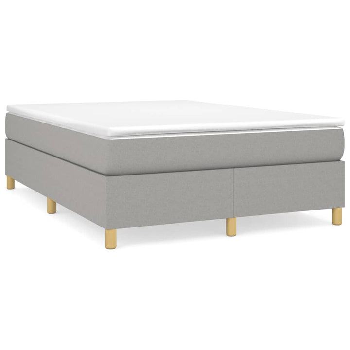 Boxspring sengeramme 140x190 cm stof lysegrå