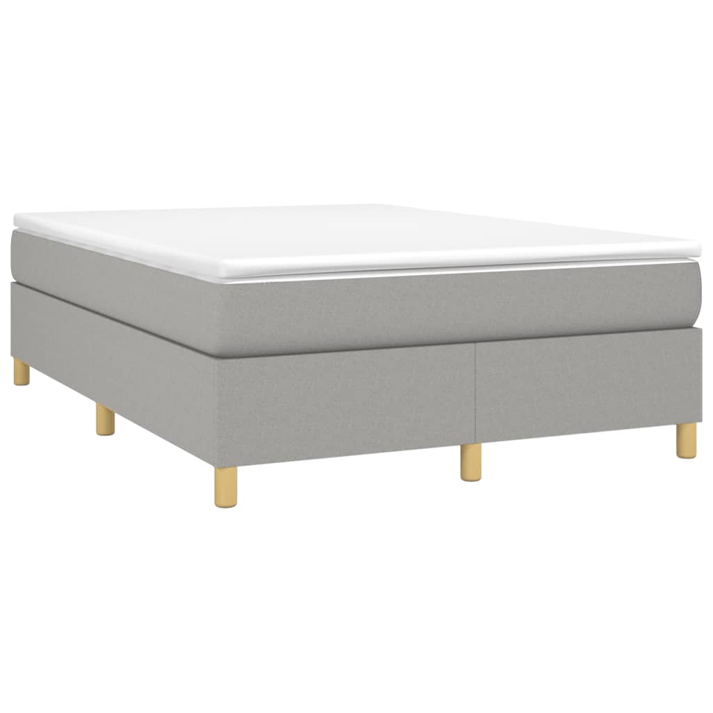 Boxspring sengeramme 140x190 cm stof lysegrå