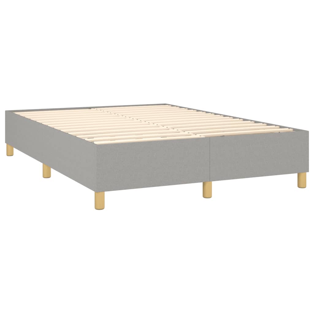 Boxspring sengeramme 140x190 cm stof lysegrå