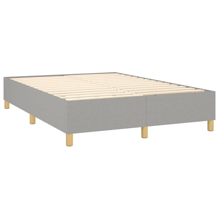 Boxspring sengeramme 140x190 cm stof lysegrå
