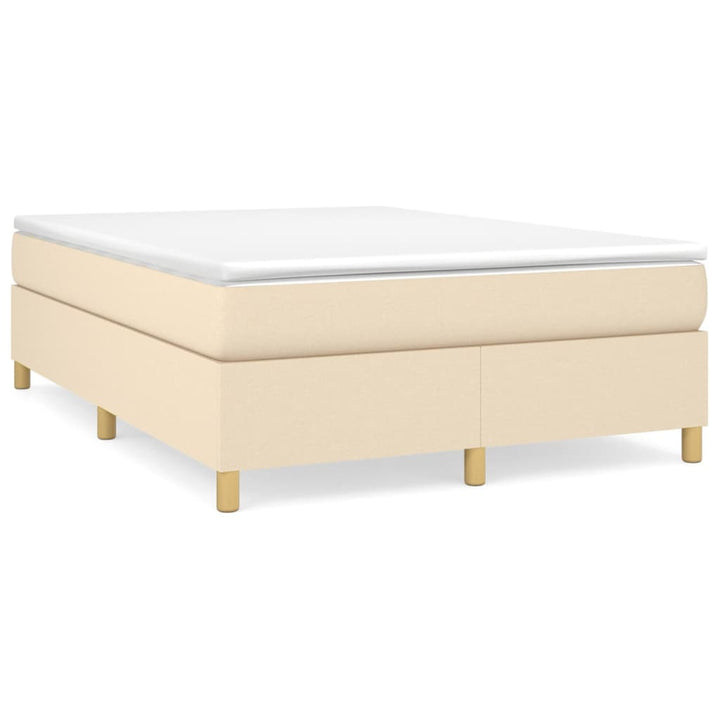 Boxspring sengeramme 140x190 cm stof cremefarvet