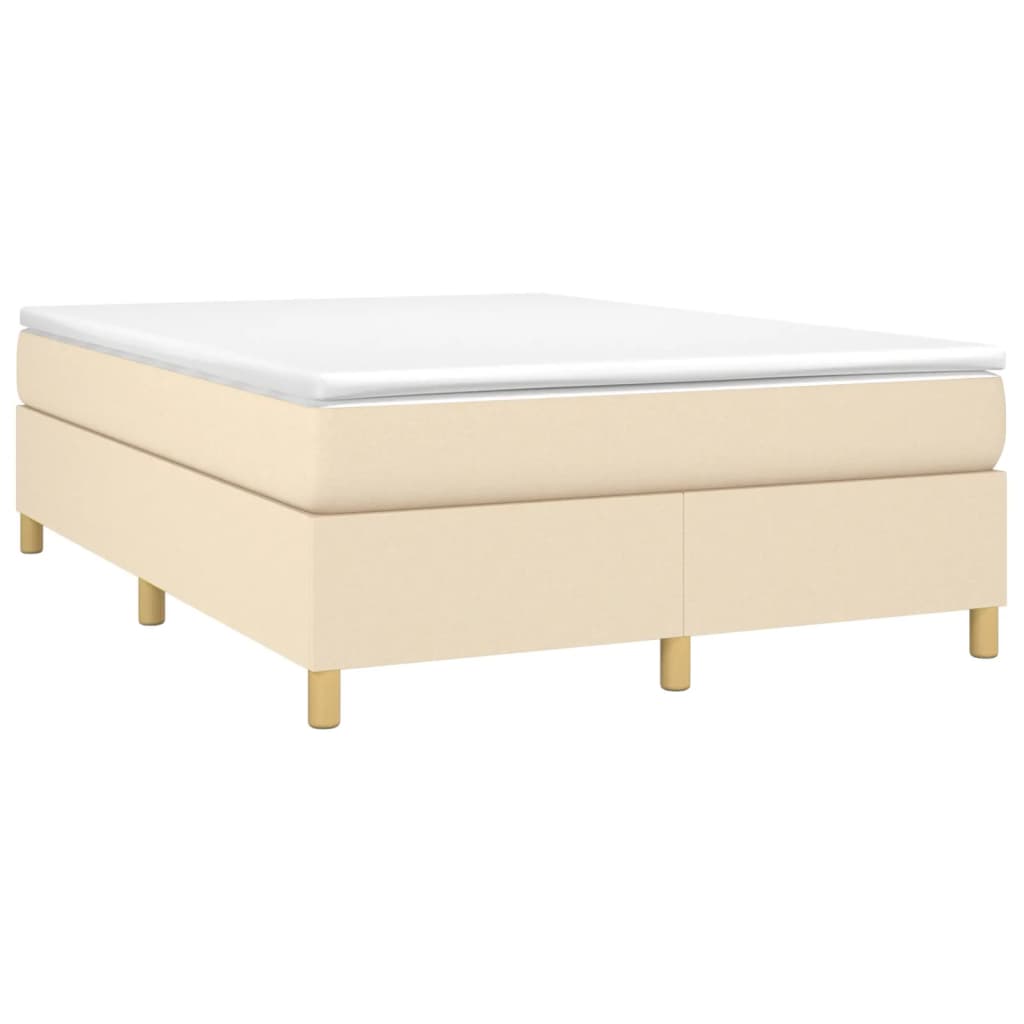 Boxspring sengeramme 140x190 cm stof cremefarvet
