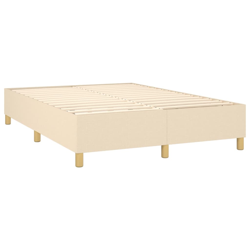 Boxspring sengeramme 140x190 cm stof cremefarvet