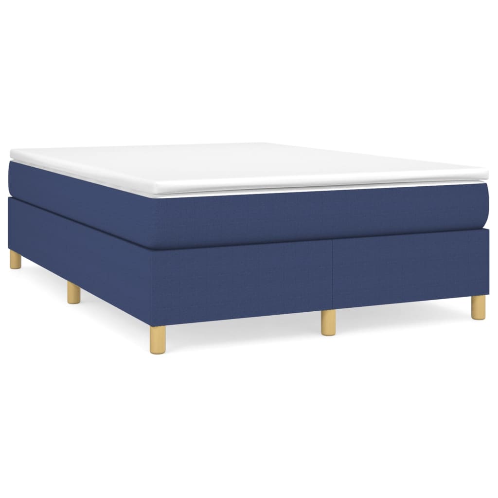 Boxspring sengeramme 140x190 cm stof blå