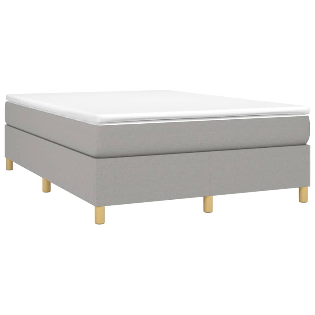 Boxspring sengeramme 140x200 cm stof lysegrå