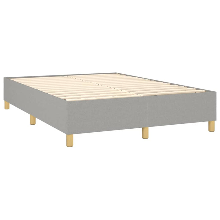 Boxspring sengeramme 140x200 cm stof lysegrå