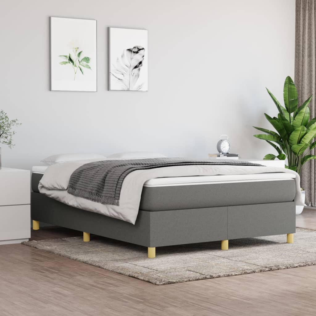 Boxspring sengeramme 140x200 cm stof mørkegrå