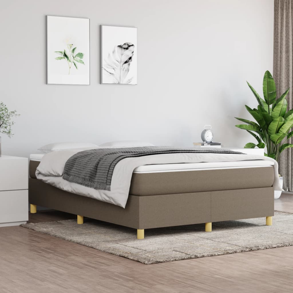 Boxspring sengeramme 140x200 cm stof gråbrun