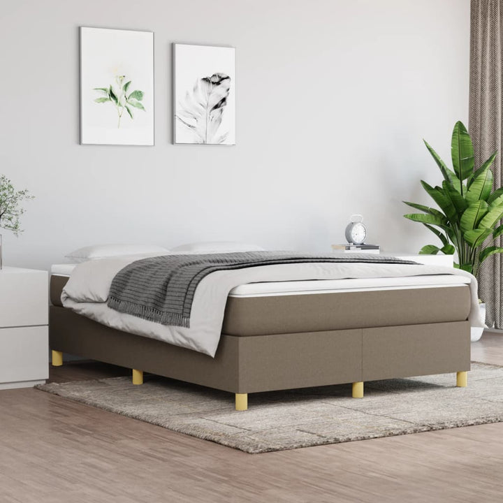Boxspring sengeramme 140x200 cm stof gråbrun