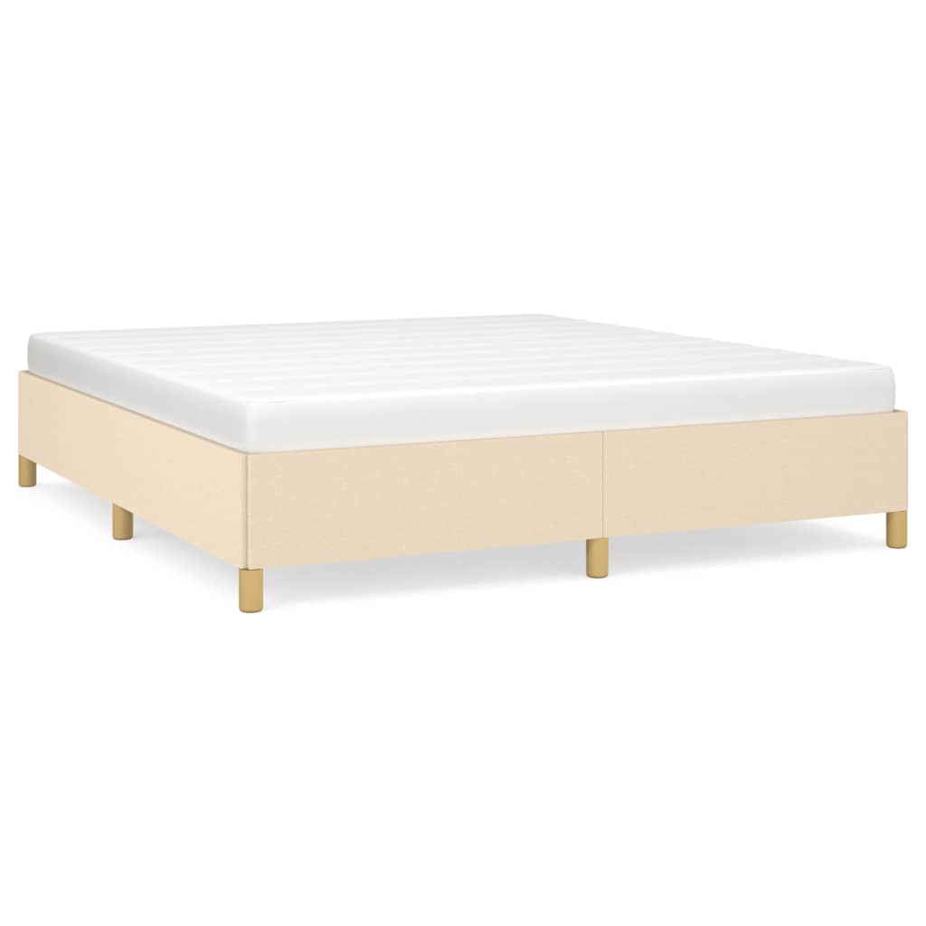 Boxspring sengeramme 160x200 cm stof cremefarvet