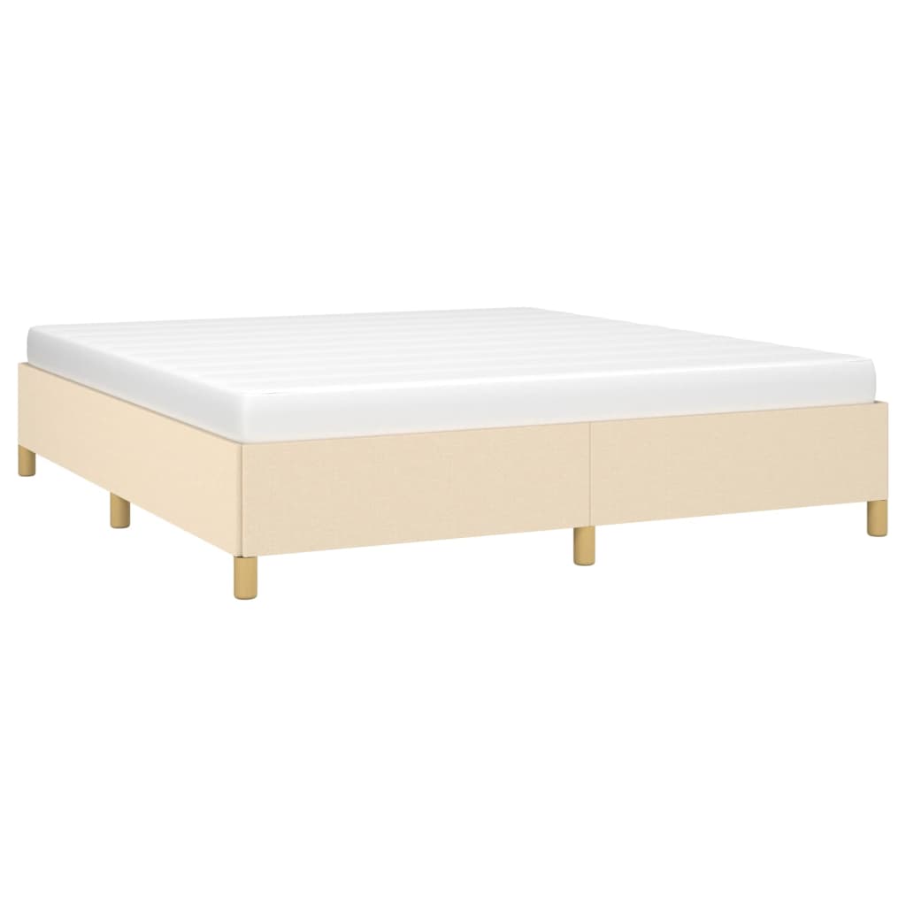 Boxspring sengeramme 160x200 cm stof cremefarvet