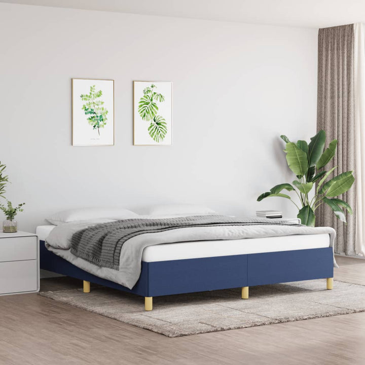 Boxspring sengeramme 160x200 cm stof blå