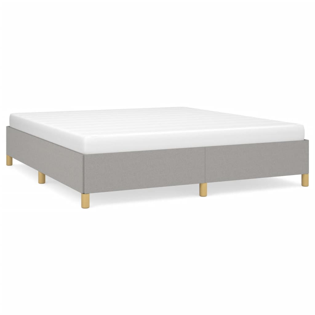 Boxspring sengeramme 180x200 cm stof lysegrå