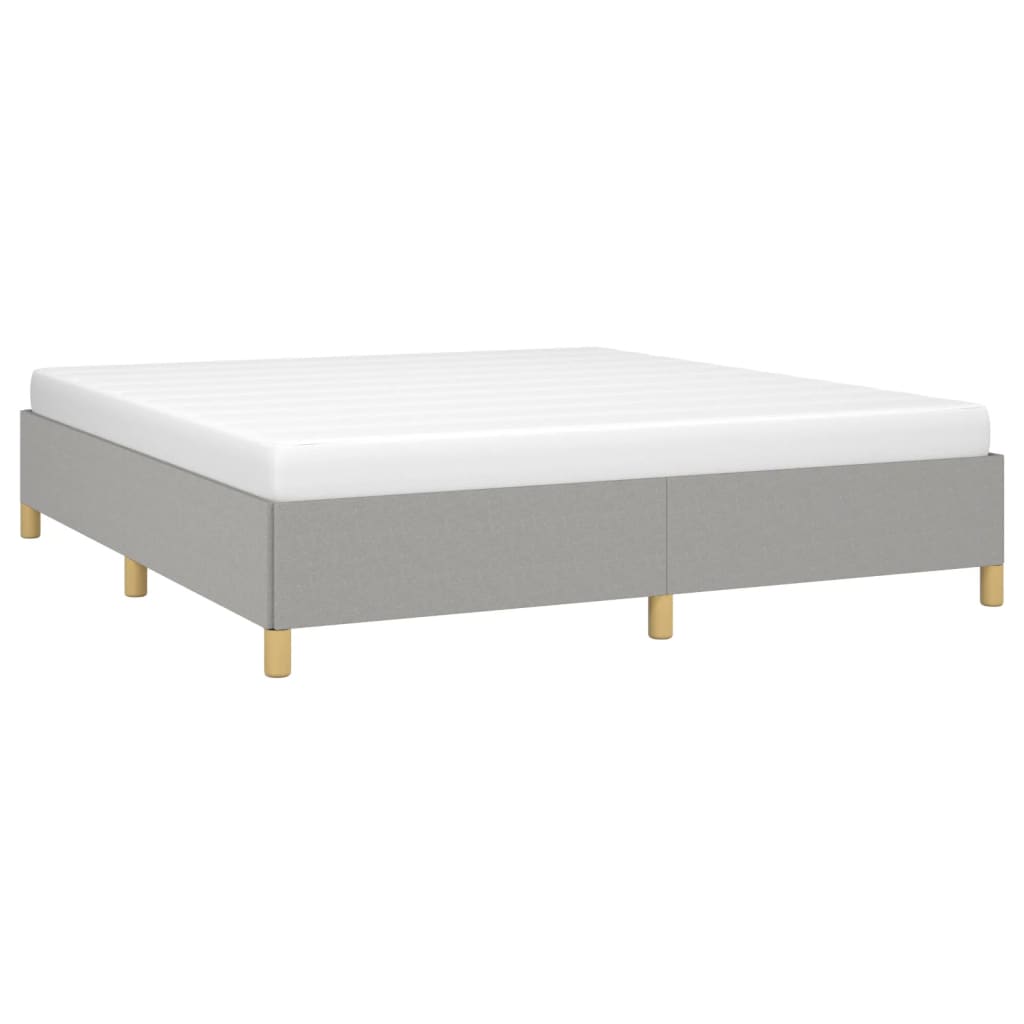 Boxspring sengeramme 180x200 cm stof lysegrå