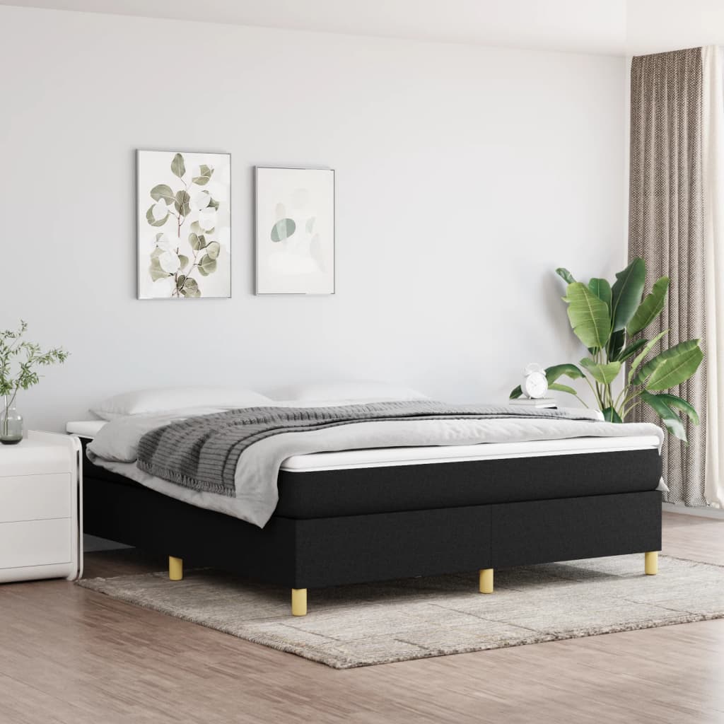 Boxspring sengeramme 180x200 cm stof sort