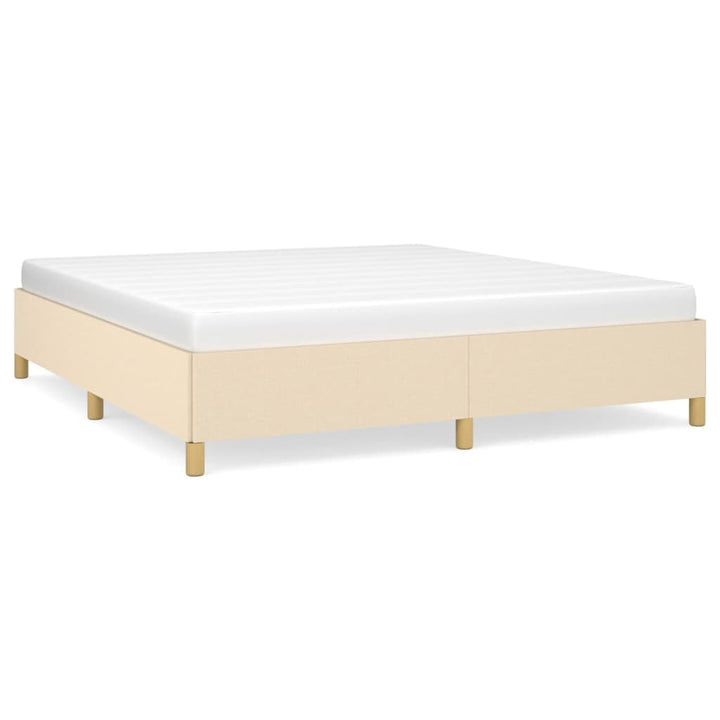 Boxspring sengeramme 180x200 cm stof cremefarvet