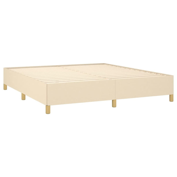Boxspring sengeramme 180x200 cm stof cremefarvet