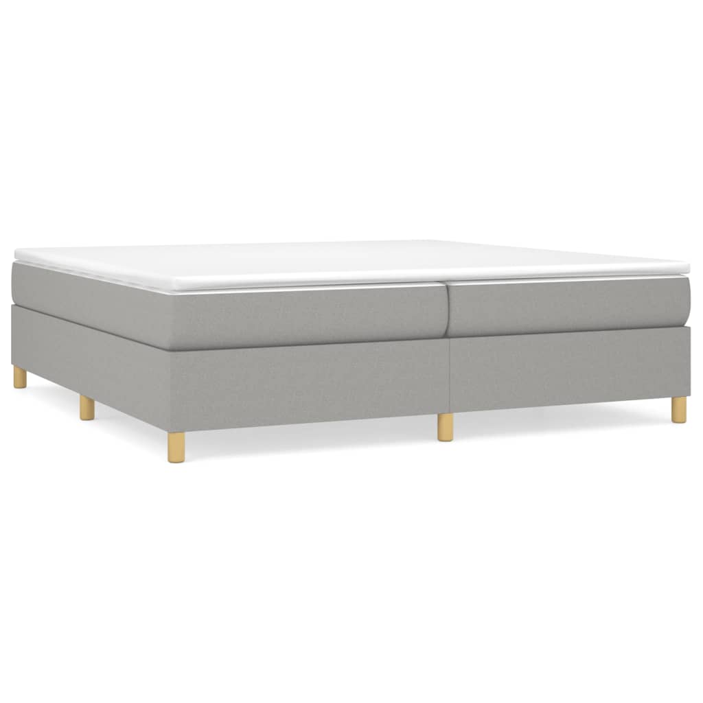 Boxspring sengeramme 200x200 cm stof lysegrå