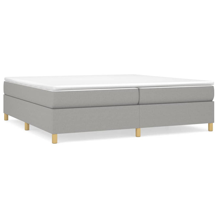 Boxspring sengeramme 200x200 cm stof lysegrå