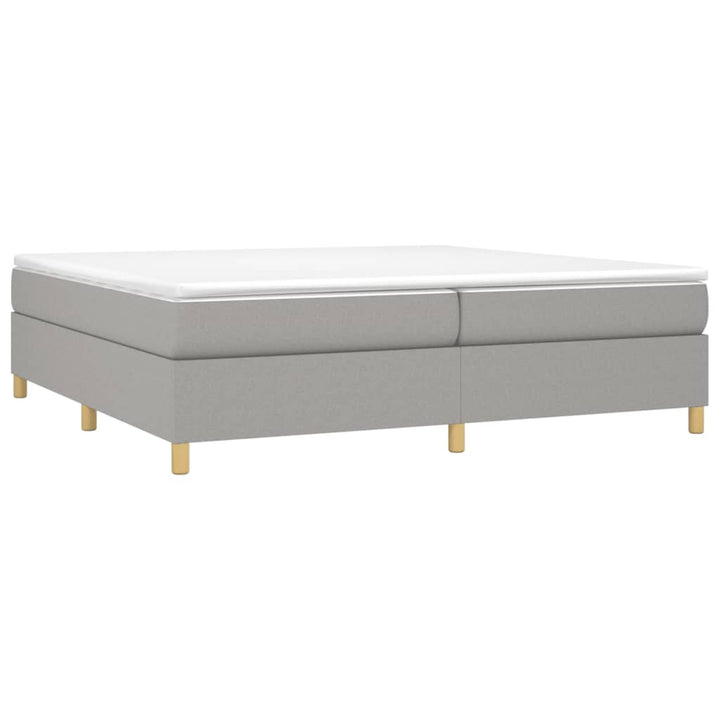 Boxspring sengeramme 200x200 cm stof lysegrå