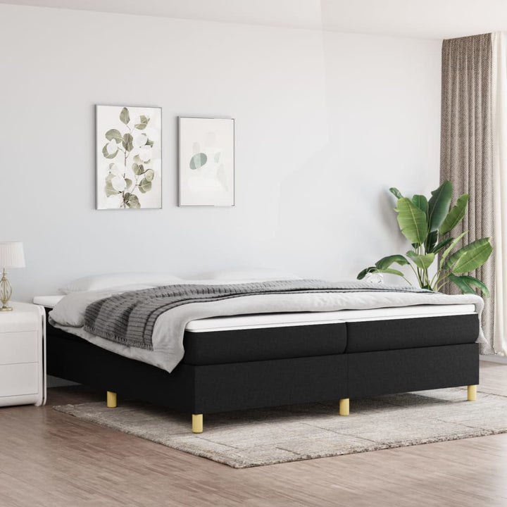 Boxspring sengeramme 200x200 cm stof sort