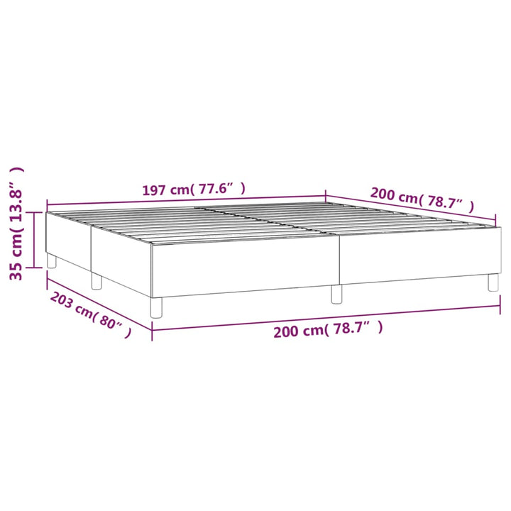 Boxspring sengeramme 200x200 cm stof mørkebrun